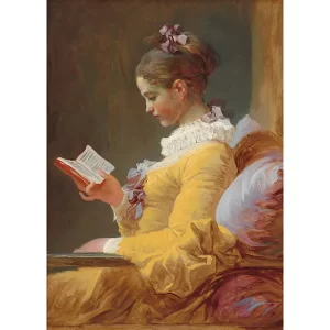 دختر جوانی در حال خواندن